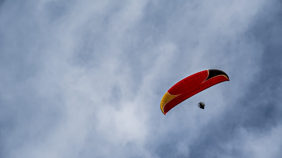 A person skydiving