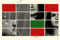 A photomontage of images of Sviatlana Tsikhanouskaya and Alexander Lukashenko of Belarus
