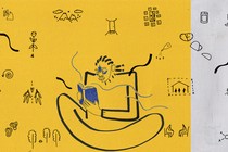 Illustration of a man reading