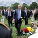Donald Trump greets families of the fallen at Arlington National Cemetery on Memorial Day 2017.