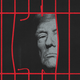 Black-and-white photo of Donald Trump behind broken jail bars