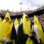 Students wearing banana costumes at Stanford University's commencement ceremony