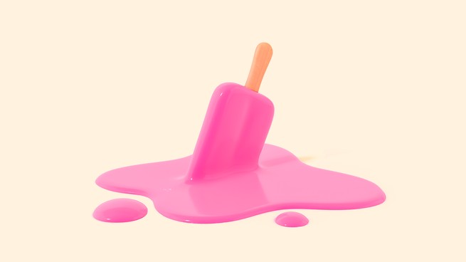 A melting pink popsicle 