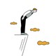 An illustration of a man wearing glasses looking over the edge of a cliff