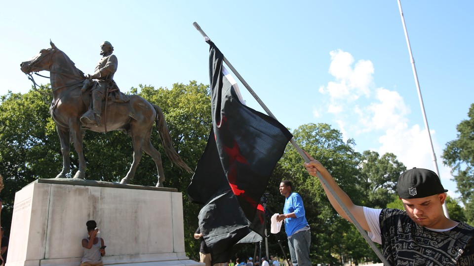 An August rally at a statue of Nathan Bedford Forrest in Memphis