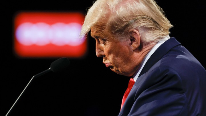 President Donald Trump at the debate in Nashville, Tennessee