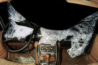 broken in dashboard of wrecked car
