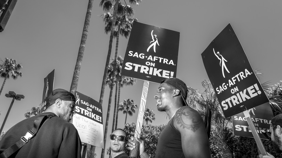 A photo of Hollywood actors on strike