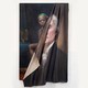 an image of an enslaved person behind a painting of Thomas Jefferson