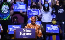 Nina Turner speaks at a campaign event