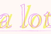 The words "a lot" in pink and yellow