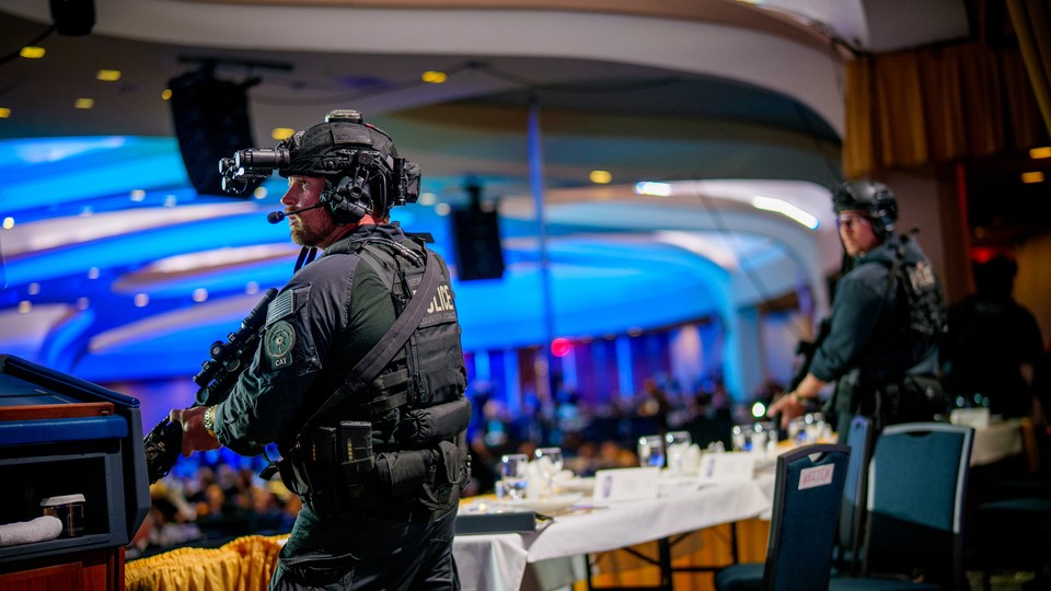 armed police at the White House Correspondents' Dinner