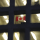 A Canadian flag, refracted