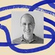 A black-and-white photo of Jonathan Chait bordered by an illustration