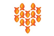 illustration of goldfish arranged in a heart shape