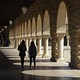 students walking on Stanford University's campus