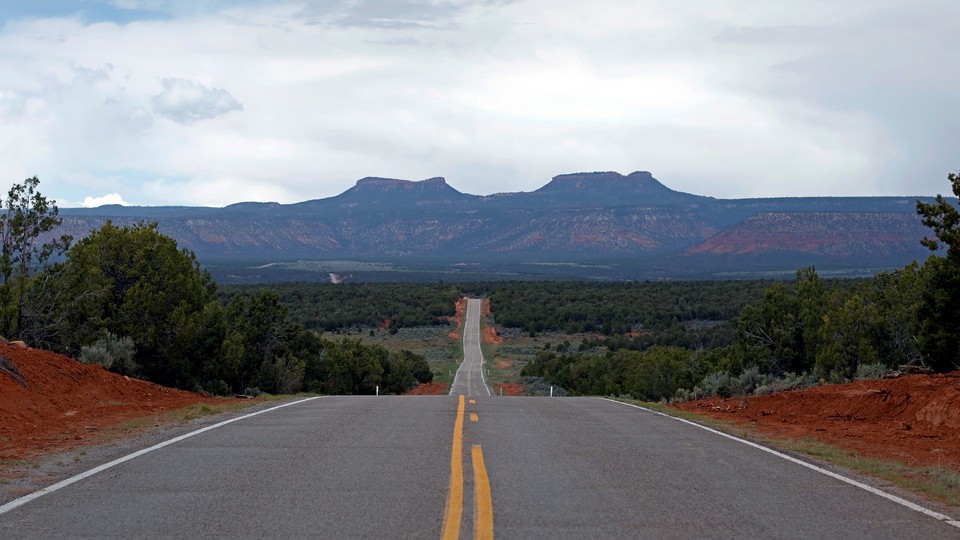 An empty road in Utah
