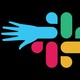 Slack logo with hands reaching out of it