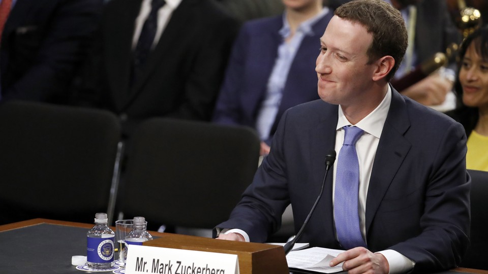 Mark Zuckerberg testifies before the Senate Commerce and Judiciary committees on Tuesday.