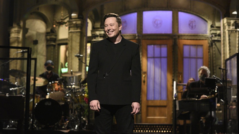 Elon Musk on the set of 'Saturday Night Live'