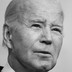 A black-and-white photo portrait of President Joe Biden