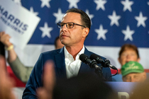 Josh Shapiro at a Kamala Harris rally in 2024