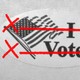 An illustration of an "I Voted" sticker with two signature lines