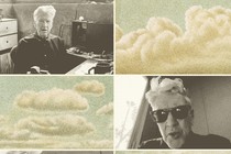 Photos of David Lynch, and vintage images of cloudy skies
