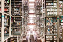 A wide view of massive library stacks