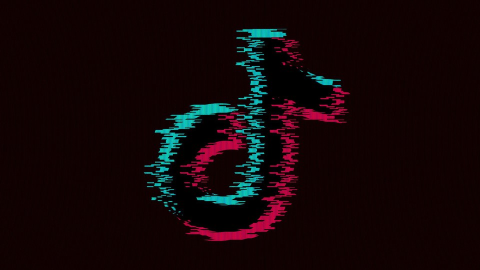 A blurry TikTok logo