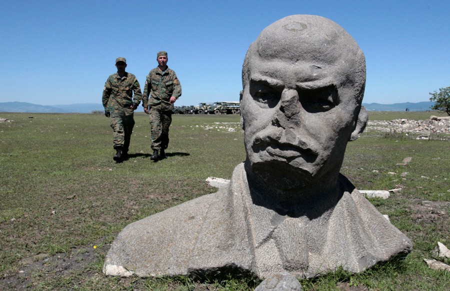 russe soviétique URSS Fonde Vladimir Lénine Pierre Buste Statue Sculpture 18 cm Noir