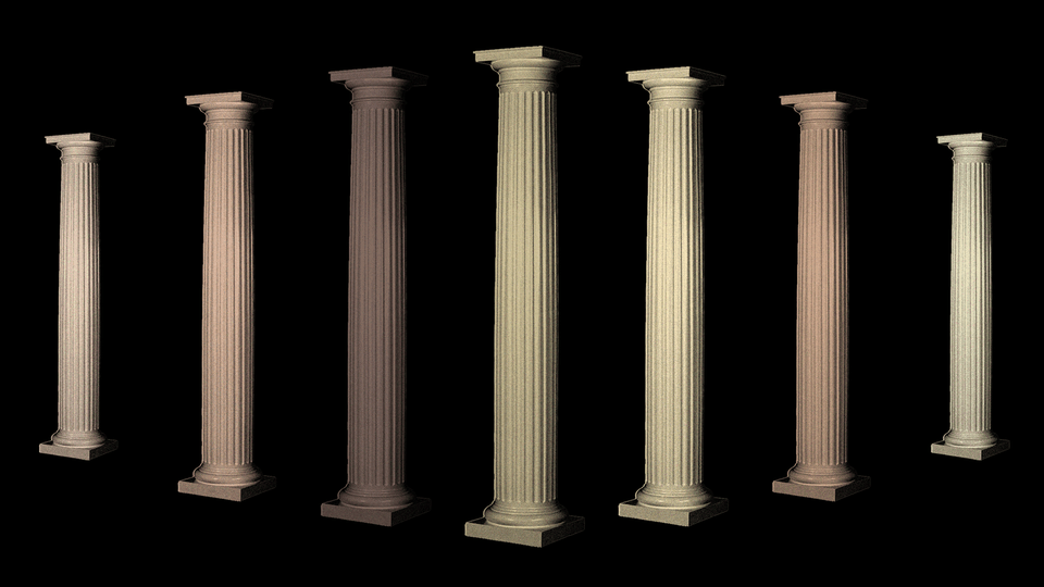 An illustration of columns of different colors