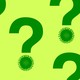 Question marks with a COVID virus as the dot