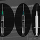 Two multicolored syringes and one white syringe