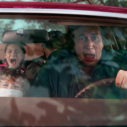 A car of screaming people in "White Noise"
