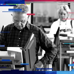 Voters in Cleveland, Ohio, cast ballots in the U.S. presidential election.
