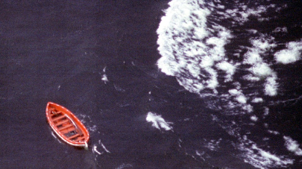 An empty lifeboat from the ferry Estonia, which sank in a storm off southwest Finland early on Wednesday, floats in the Baltic sea September 28, 1994
