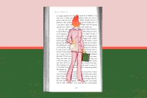 An image of a woman whose head is aflame, superimposed on a page from Nora Ephron's 'Heartburn'
