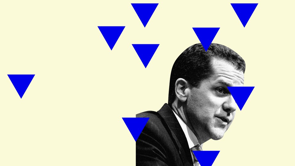 Michael Barr, Joe Biden's likely nominee for comptroller of the currency, surrounded by blue triangles