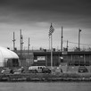 a photograph of a building on Rikers Island