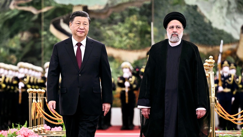 Chinese leader Xi Jinping with Iranian leader Ebrahim Raisi
