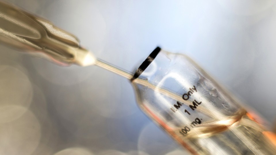 Anabolic steroids in a syringe