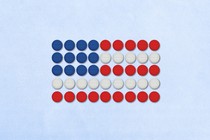 An American flag made up of ivermectin pills