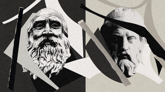 Images of Plato and Diogenes