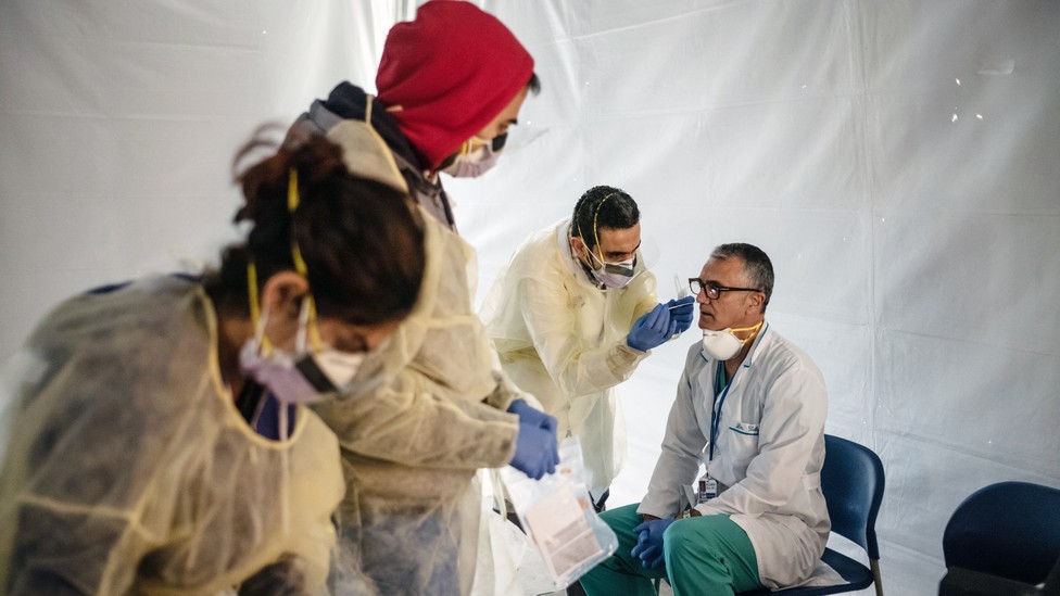 Doctors in New York testing one another for the coronavirus