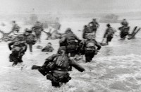 FRANCE. Normandy. June 6, 1944. U.S. troops assault Omaha Beach during the D-Day landings.