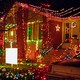 Exterior of a home decorated with Christmas lights