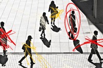Illustration showing students with scribbles