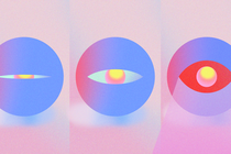 Triptych of an eyeball opening