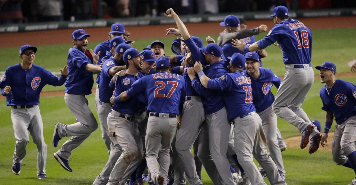 Chicago Cubs' Corey Patterson, right, watches his game-winning